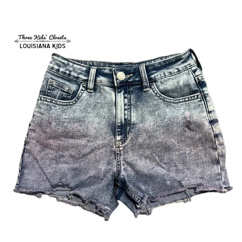 Justice Sz 12 Ombré Denim Mini Mom Shorts